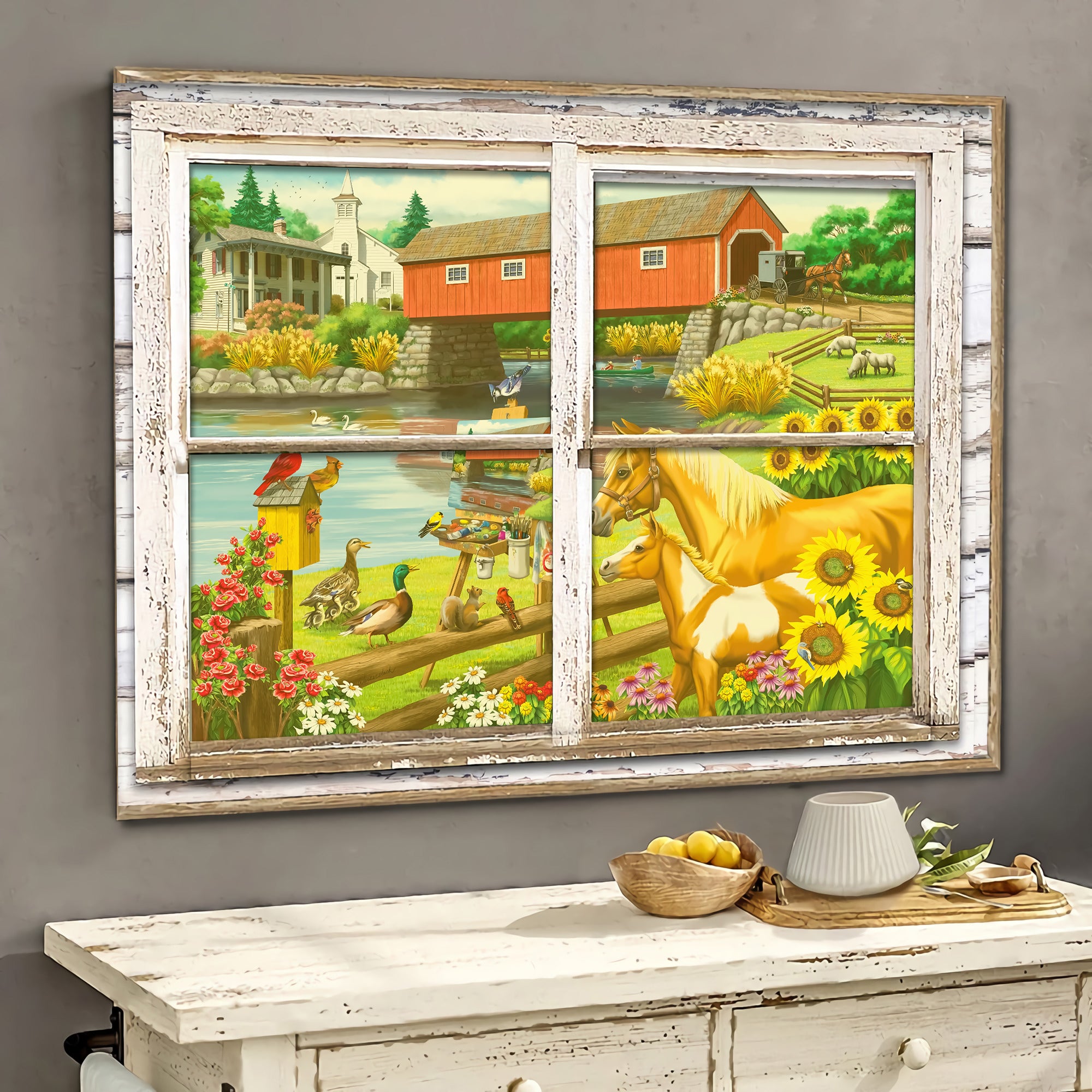 Wonderful World 3D Wall Art Painting Art Peaceful Farm Lover Home Decoration Gift For Friend Gift Birthday