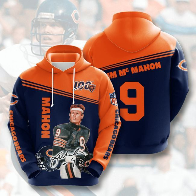 Chicago Bears 9 Jim Mcmahon 84 Unisex 3D Hoodie Gift For Fans