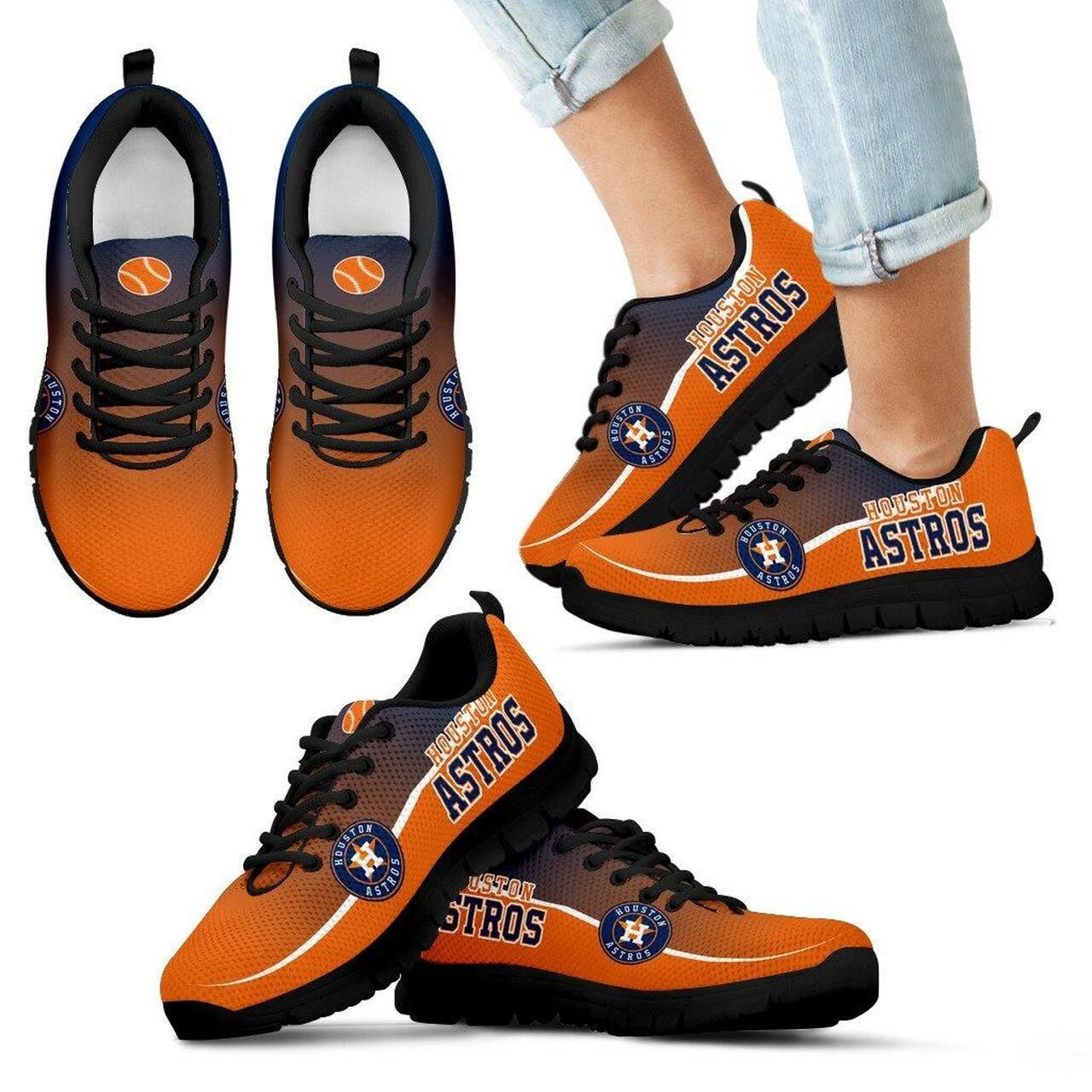 Houston Astros Sneakers Colorful Passion Running Shoes For Men, Women Shoes12670