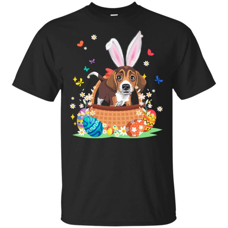 Beagle Bunny Hat Rabbit Easter Eggs T-shirt