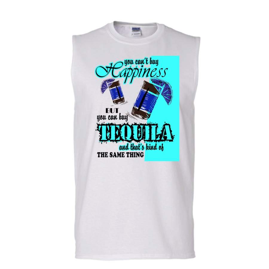 You Can’t Buy Hapiness T Shirt, Coolest Tequila T Shirt, Awesome t-shirts (Men’s Cotton Sleeveless)