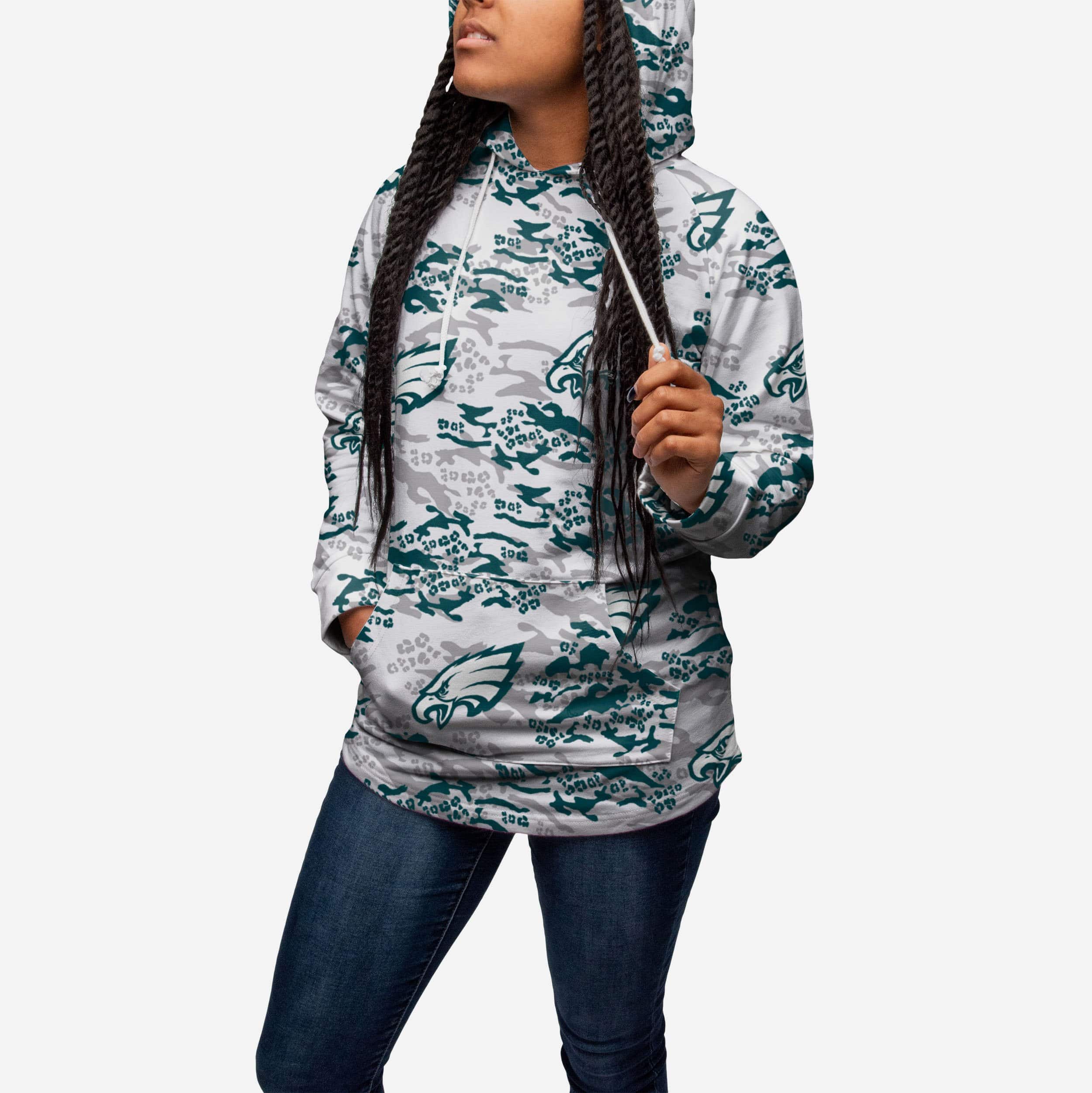 Philadelphia Eagles Womens Leopard Camo Hoodie