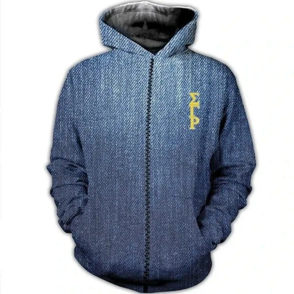 Sorority Hoodie – Jeans On Fire To Serve Sigma Gamma Rho Zip Hoodie