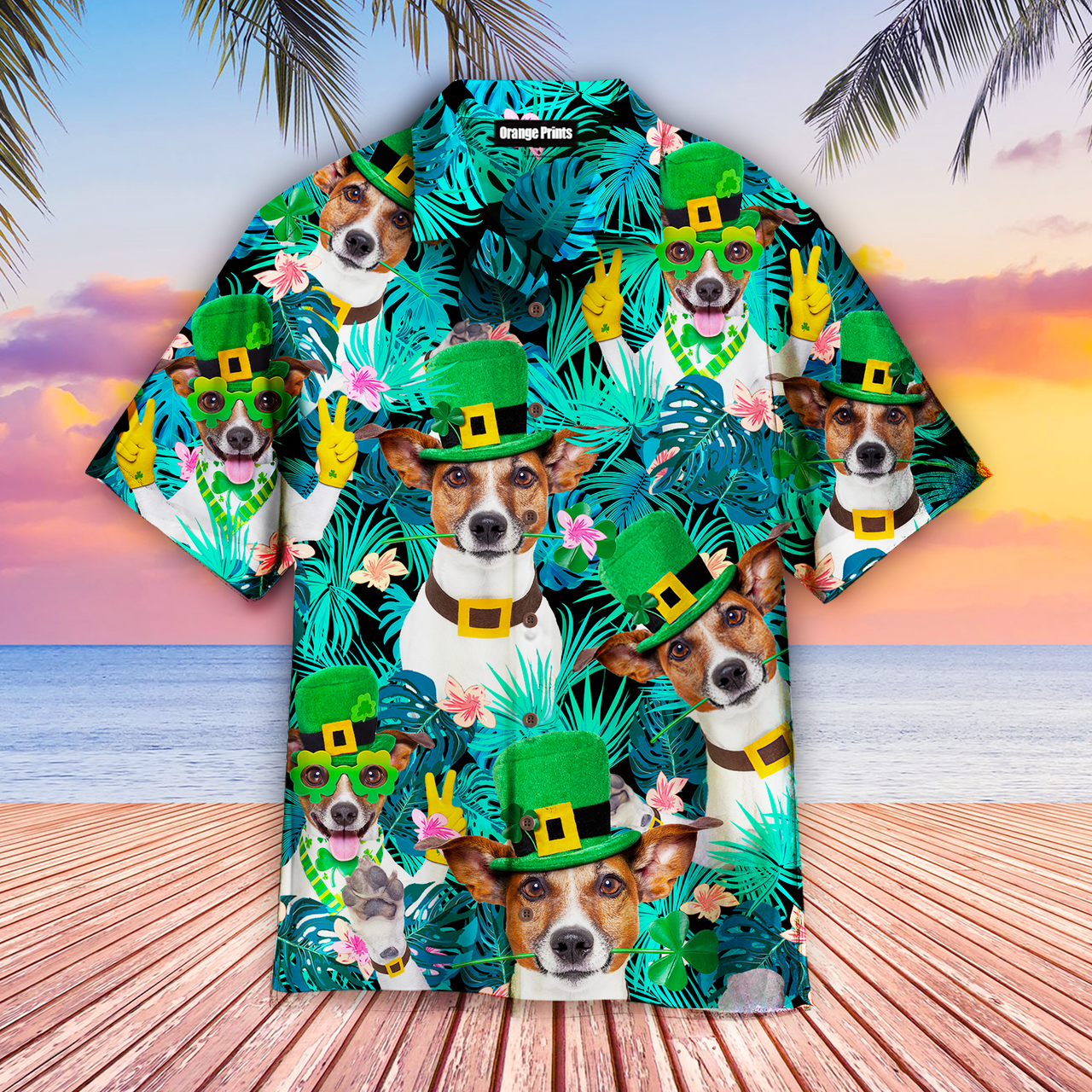 Funny Dog Happy Irish Day Aloha Hawaii Shirts Unisex Ha106382