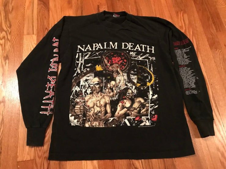 1992 Napalm Death Campaign For Musical Destruction Vintage Shirt