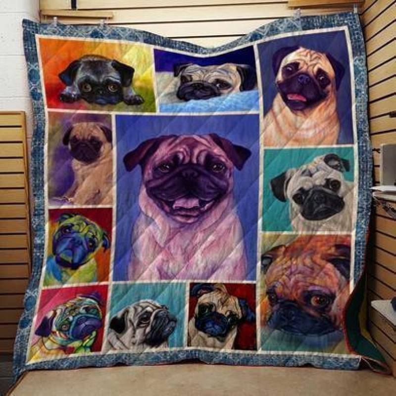 A BC – Pug Dog Quilt Blanket