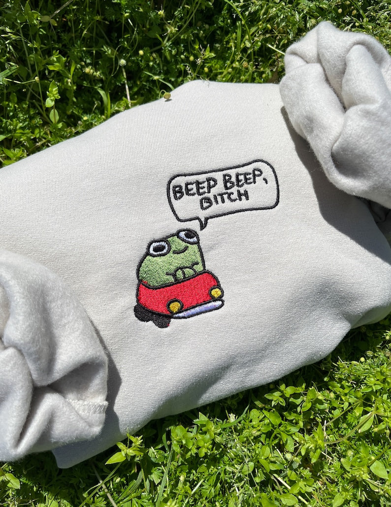 Frog Lover Embroidered Sweatshirt 2D Crewneck Sweatshirt All Over Print Sweatshirt For Women Sweatshirt For Men Sws2954