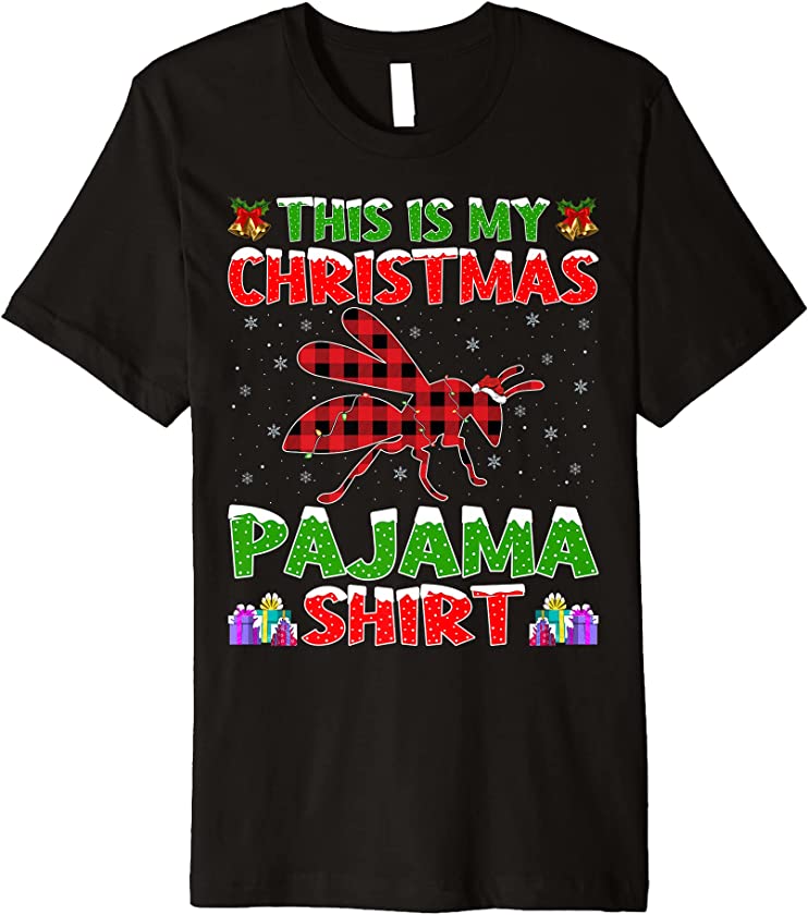 Xmas Santa Hat This Is My Wasp Christmas Pajama Premium T-Shirt