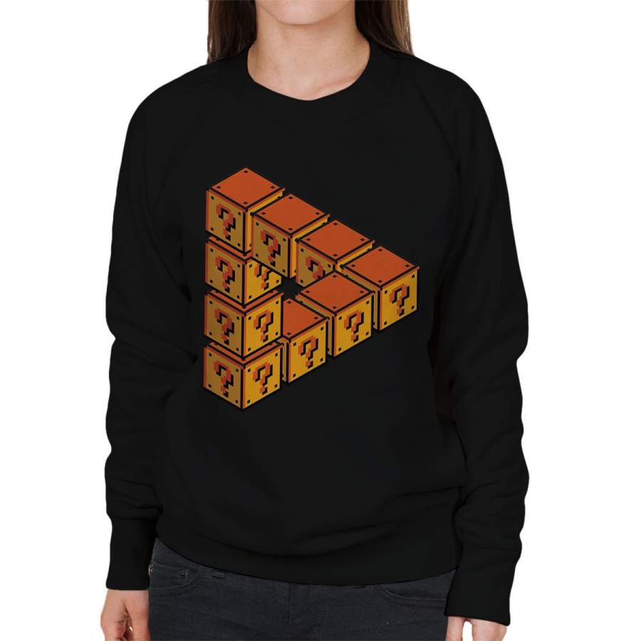 Forever Flatforming Mario Question Blocks Women’s Sweatshirt