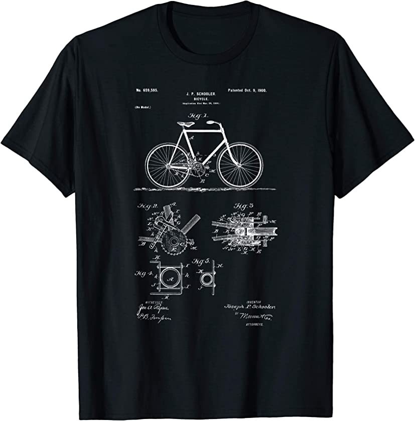 Vintage Patent Print 1900 Bicycle Cycling Gift T-Shirt