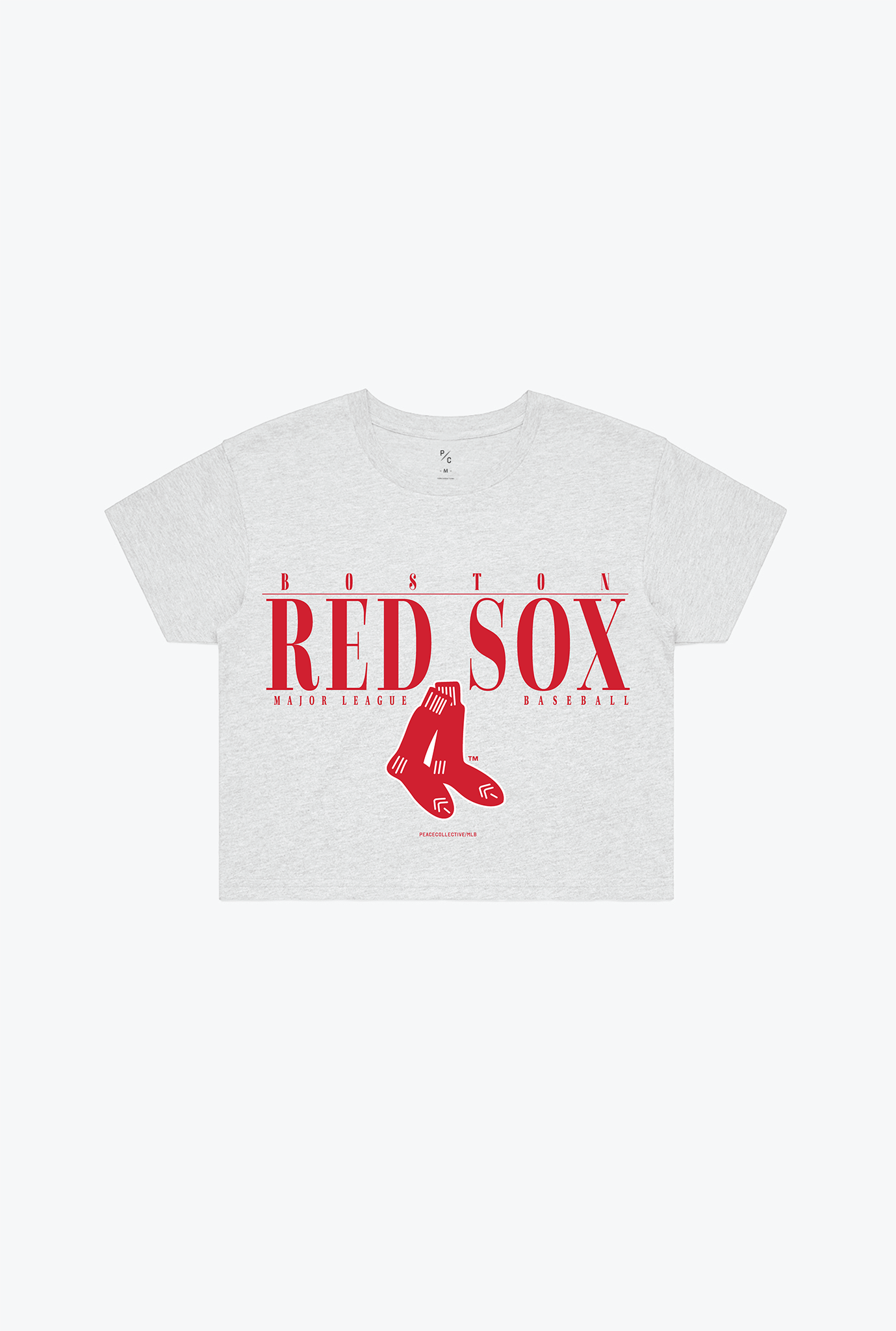 Boston Red Sox Throwback Cropped T-Shirt – Ash