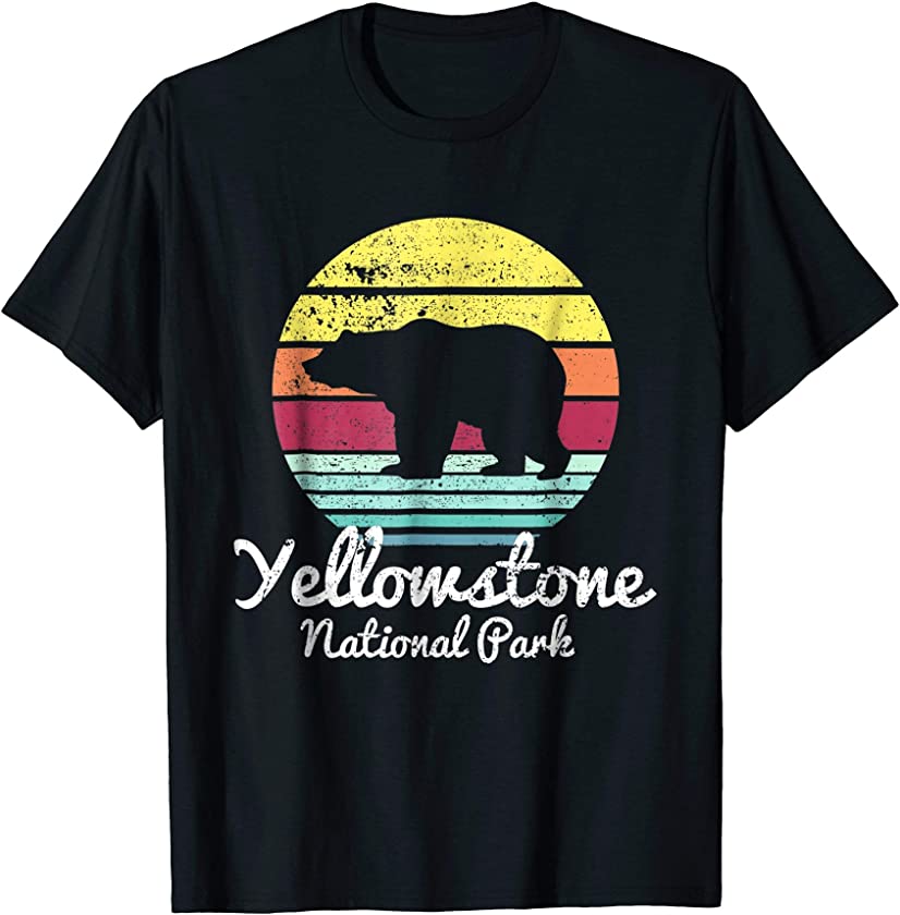 Vintage Retro Yellowstone National Park Wyoming Bear T Shirt