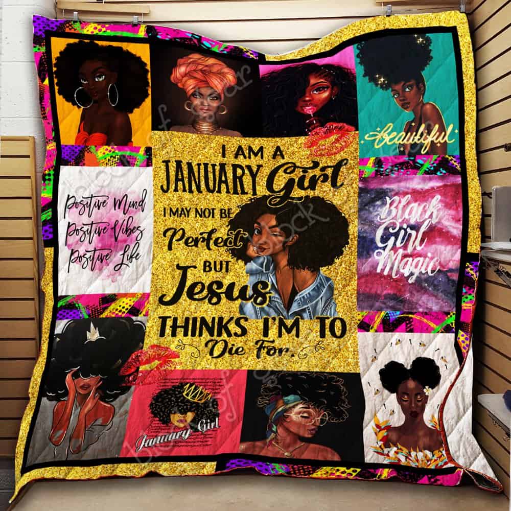 January Girl – Black Queen Quilt