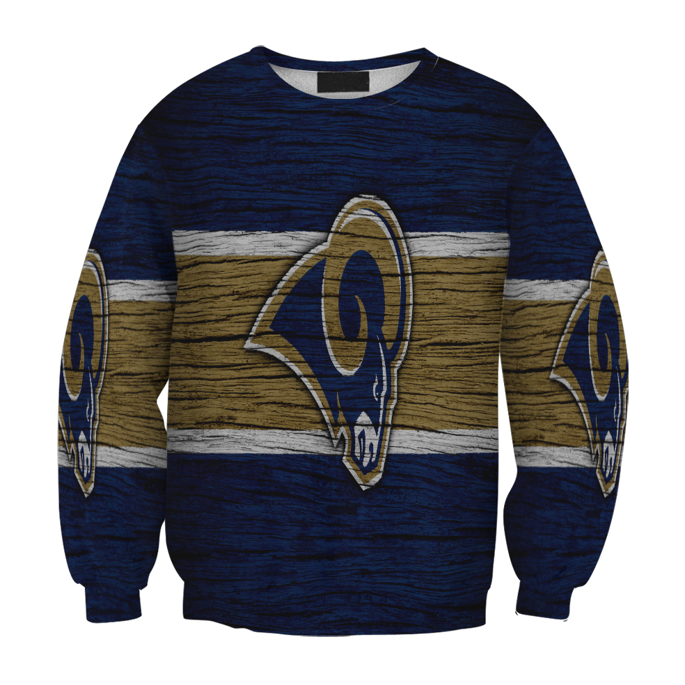 Los Angeles Rams Yellow White Line Wood Gift For Fan 3D Full Printing Sweatshirt