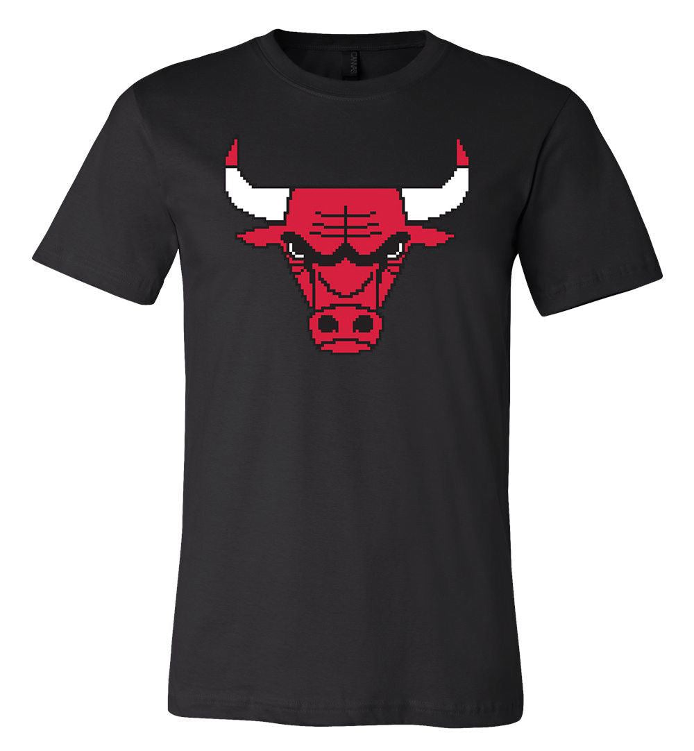 Chicago Bulls 8 Bit Retro Tecmo Logo T Shirt