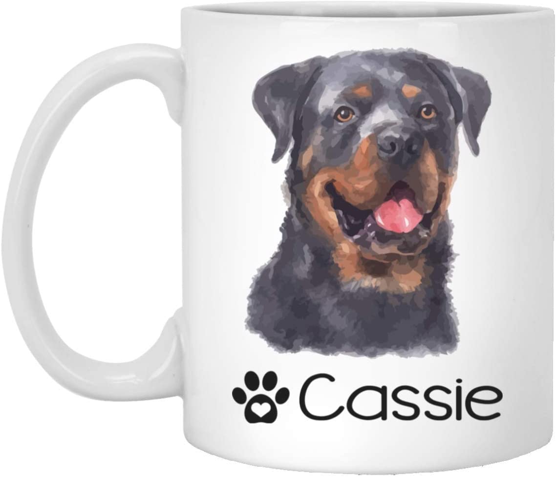 Personalized Rottweiler Dog Mug – Pet Owner Gifts For Women – Gifts For Dog Lover – Rottweiler Mom Dad Mugs – Dog Cups 11Oz