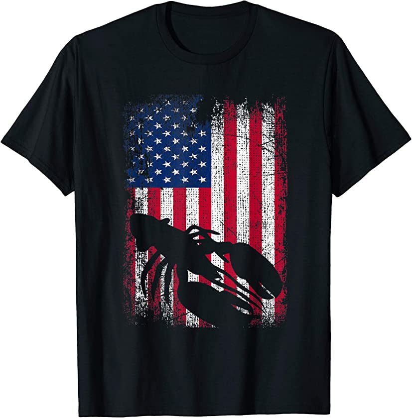 American Flag Lobster Animal Vintage 4th Of July Gift TShirt