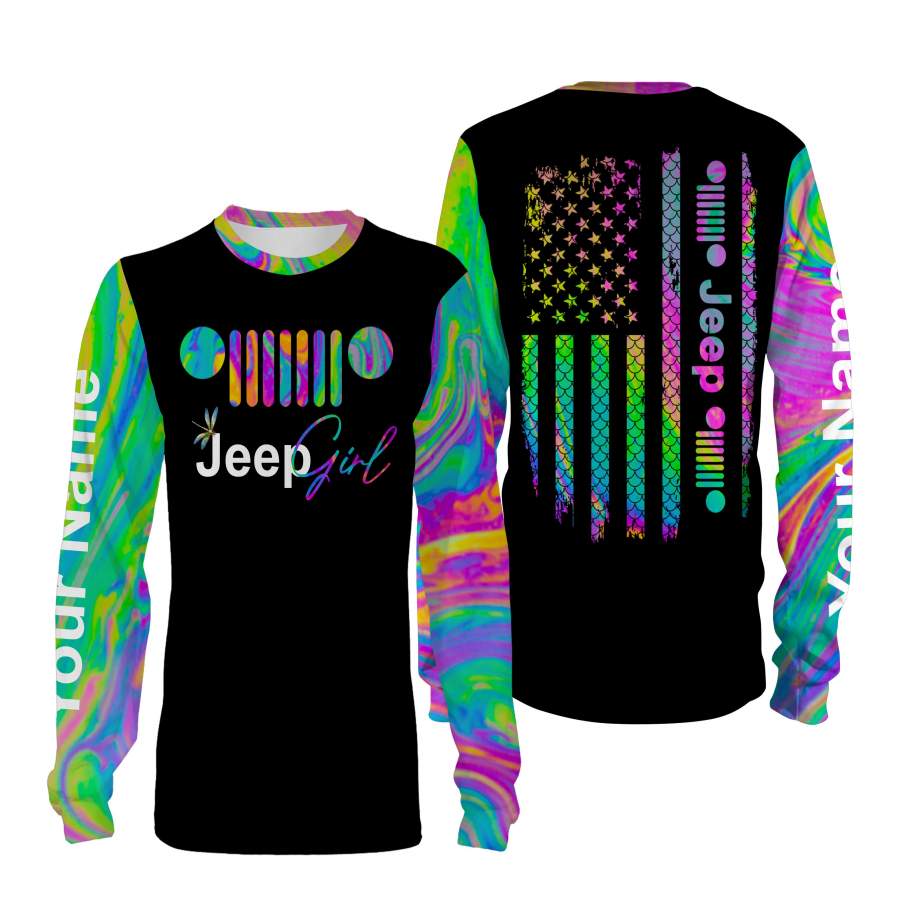 Beautiful Jeep girl 3D Full printing shirts – personalized gift ideas for girl and women – Custom name Jeep Shirts – IPHW143