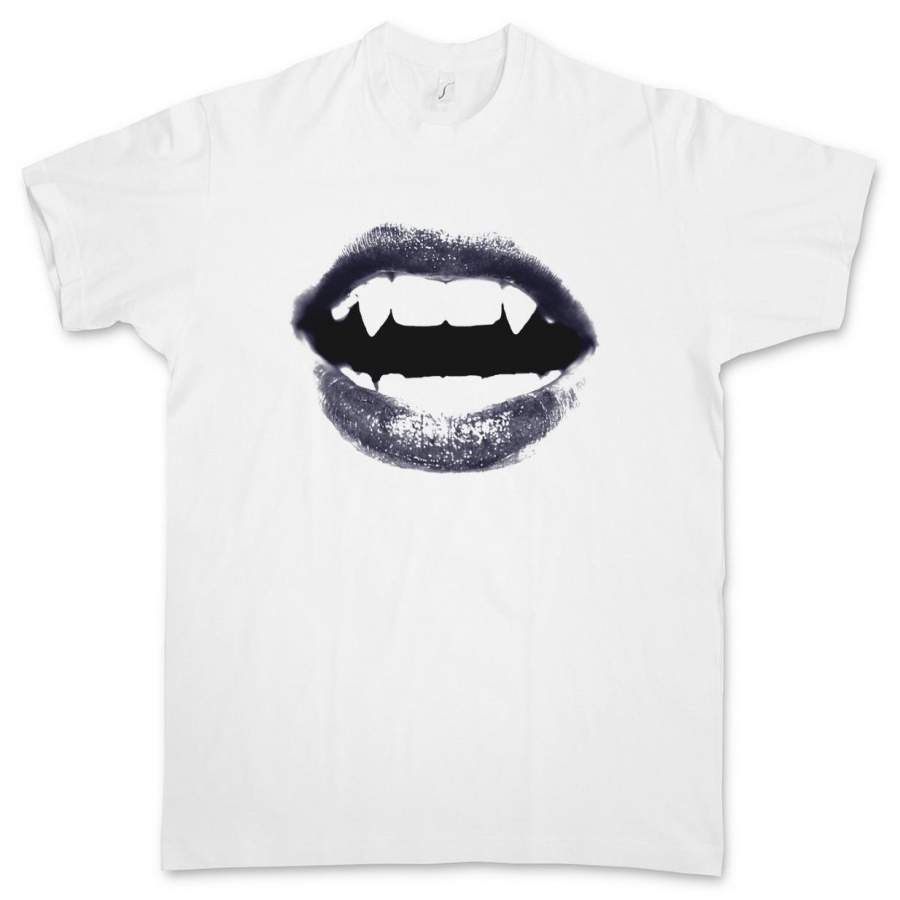 Vampire Woman Mouth Men Casual T-Shirt True Bite Teeth Jaws Blood Dracula Blood Vampir