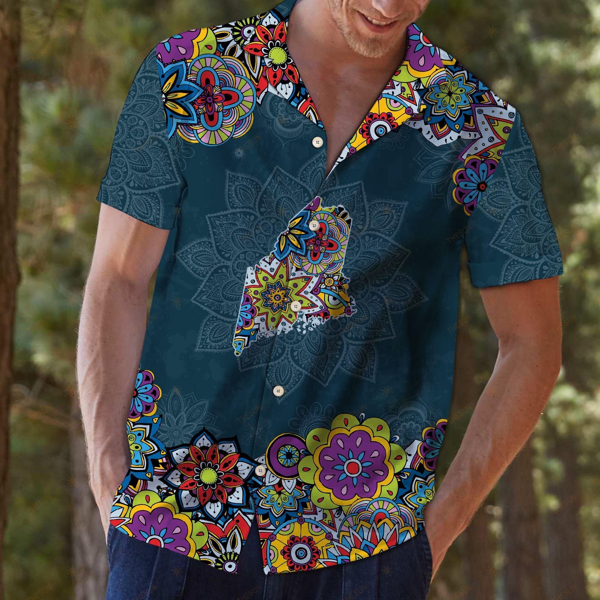 Maine Mandala Hawaiian Shirt Ha98468