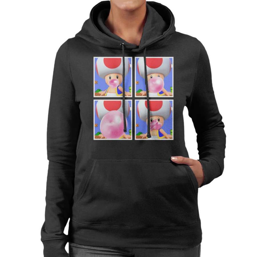 Toad Bubblegum Super Mario Bros Women’s Hooded Sweatshirt