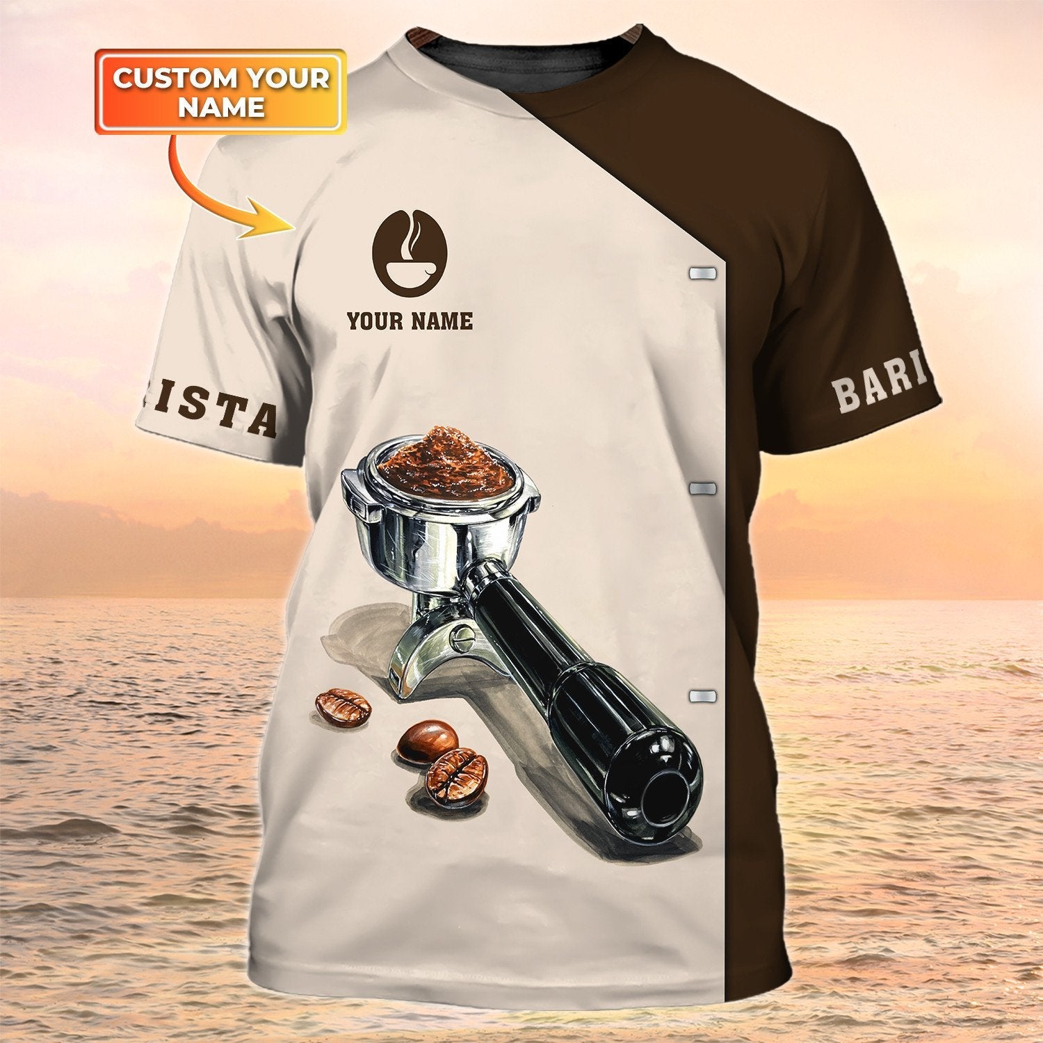 Barista T Shirt Coffee Portafilter 3D Print Shirt Coffee Shop Uniform