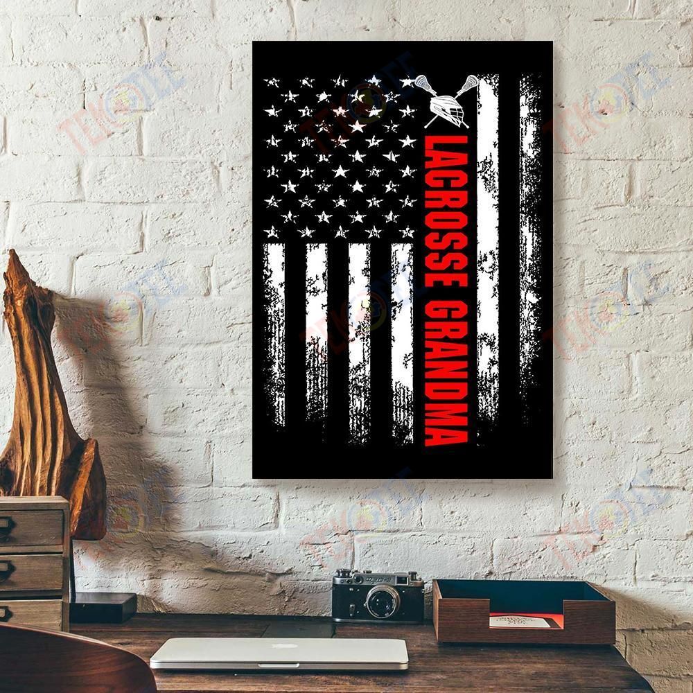 Best Canvas Prints American Flag Lacrosse Grandma Backside Vertical Canvas Wall Art Glamorous Wall Art Home Decor