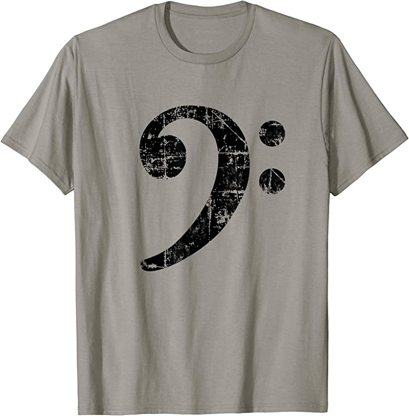 Bass Clef (Vintage Black) Bassist Bass Player T-Shirt