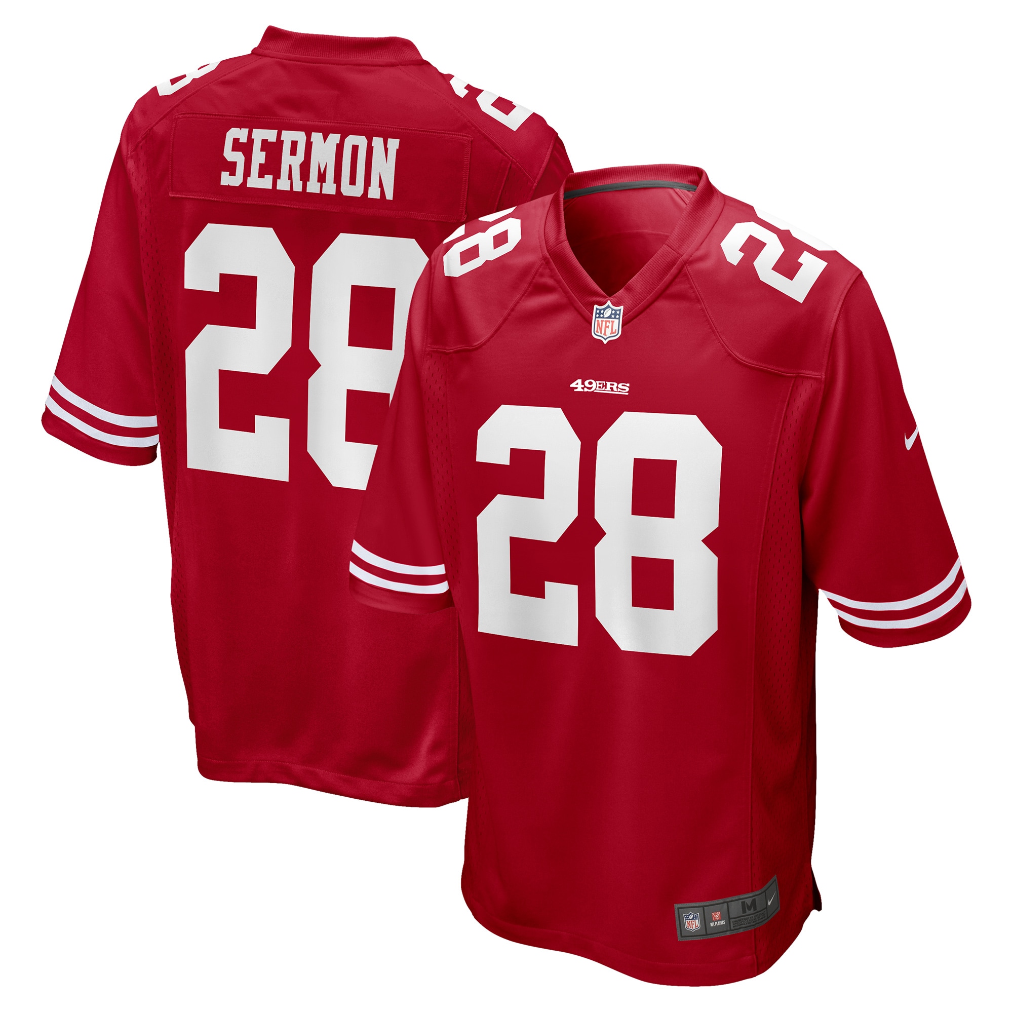 Men’s San Francisco 49ers Trey Sermon Scarlet 2021 NFL Draft Pick Game Jersey