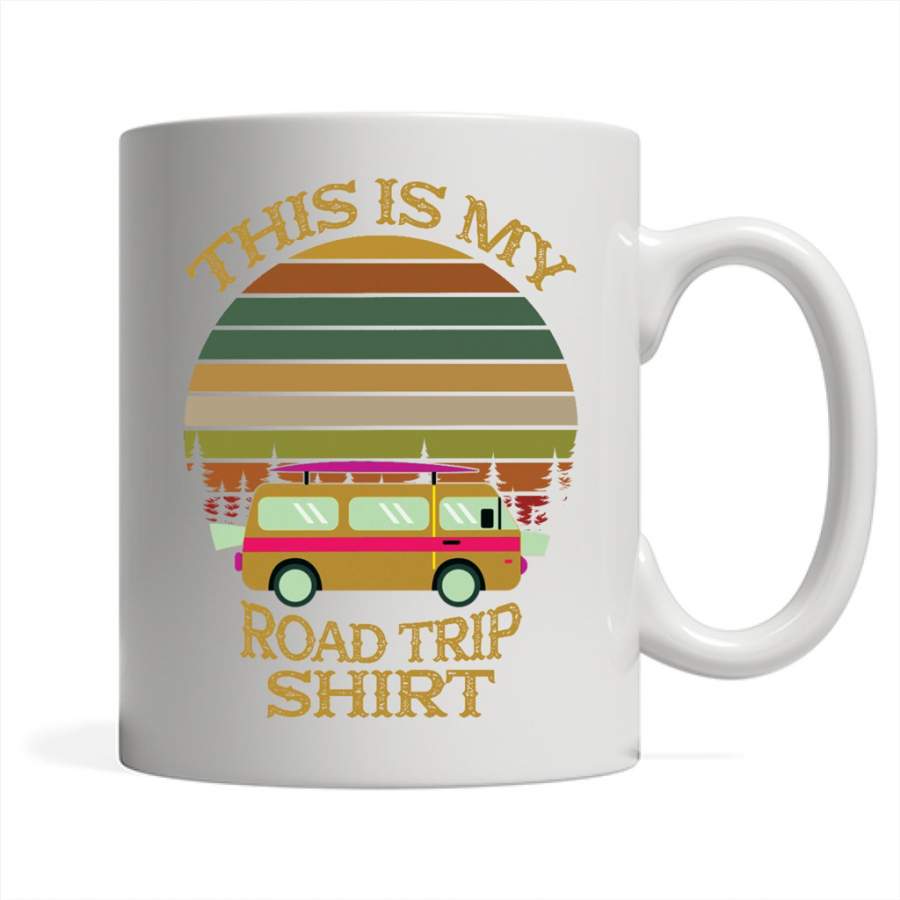 This Is My Road Trip Shirt, Classic Retro Vintage Design – Full-Wrap Coffee White Mug