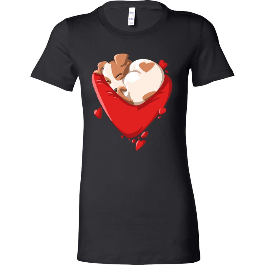 Puppy Love Heart Valentines Day Bella T-Shirt