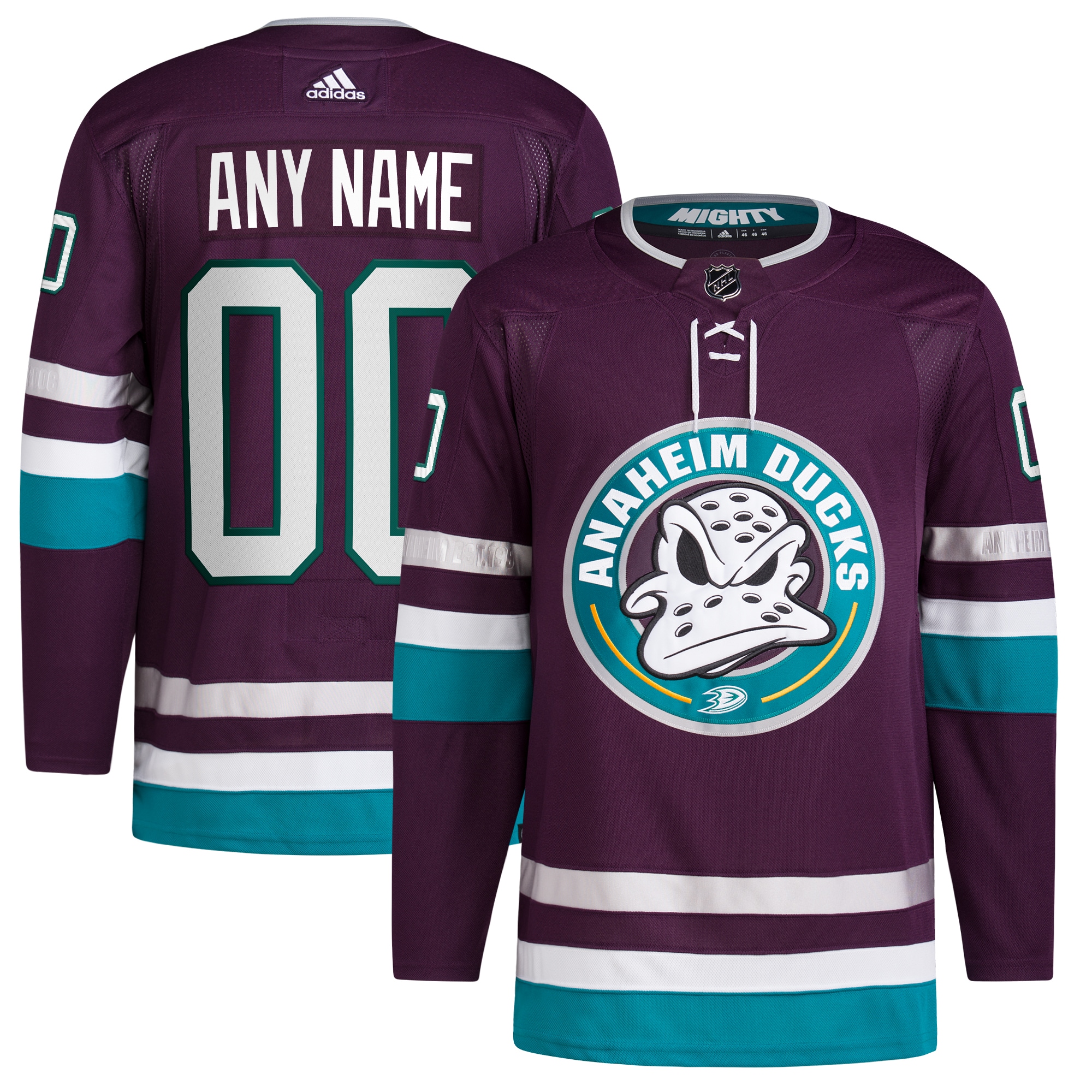 Anaheim Ducks Alternate 30th Anniversary Primegreen Authentic Custom Jersey – Purple