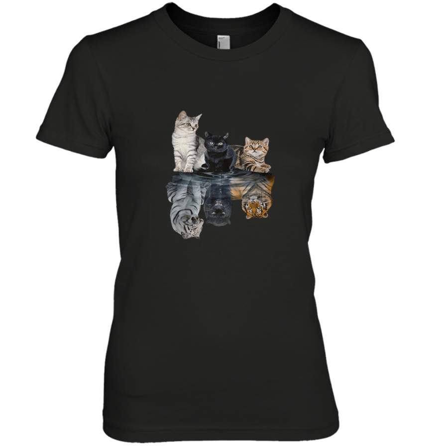 Cats reflection tigers shirt Premium Women’s T-Shirt