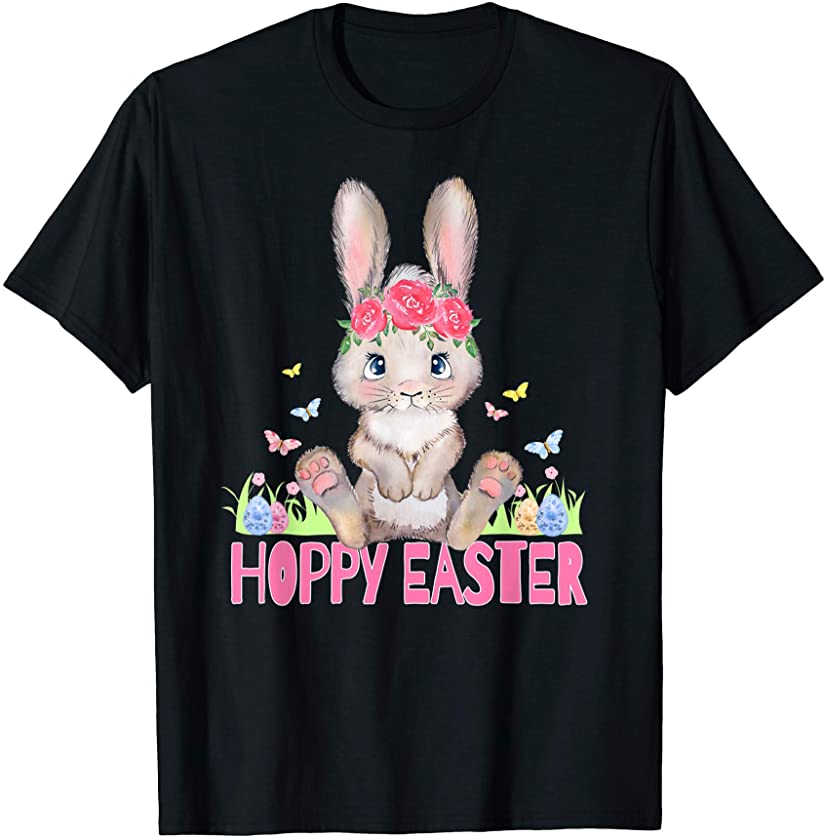 Cute Bunny Easter Shirt HOPPY EASTER Rabbit Ears Spring T-Shirt