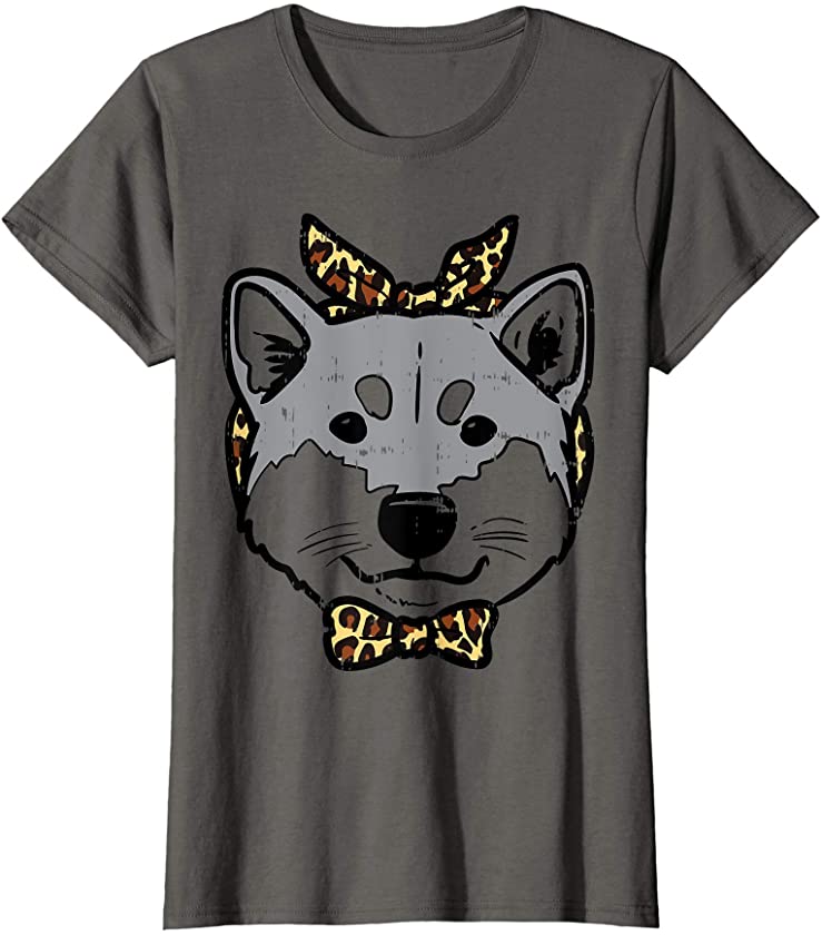 Shiba Inu Leopard Bandana Headband Animal Pet Akita Dog Gift T-Shirt