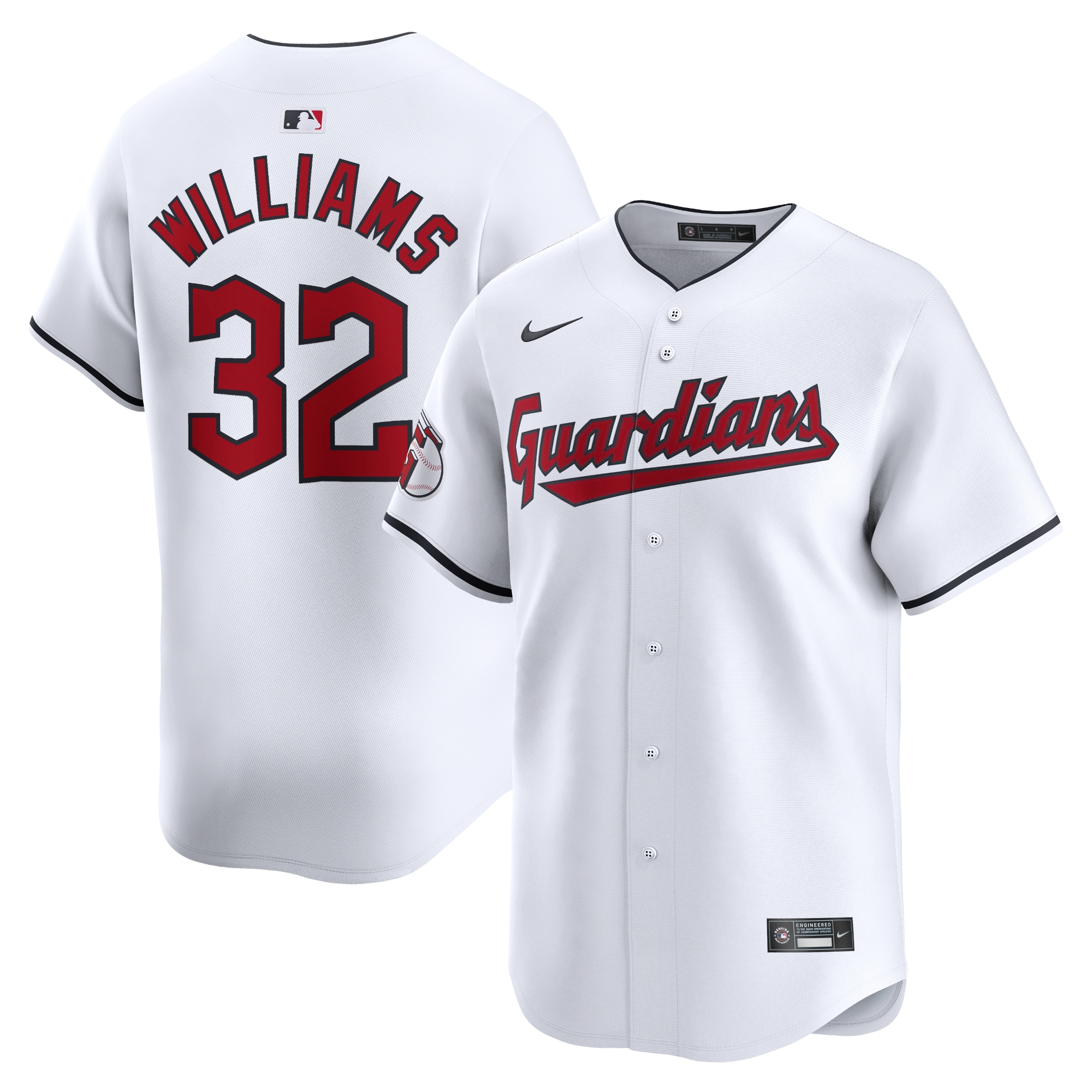 Gavin Williams Cleveland Guardians Home Limited Player Jersey – White