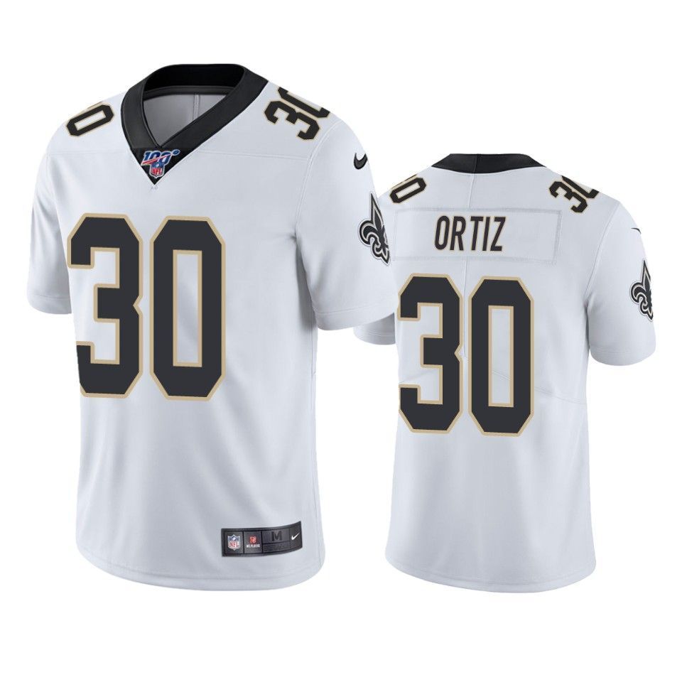 New Orleans Saints Ricky Ortiz Limited White 100Th Season Mens Jersey