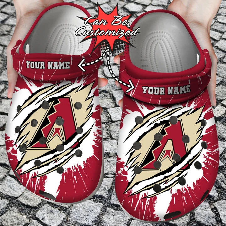 Baseball Crocss – Personalized A.Diamondbacks Ripped Claw Clog Shoes