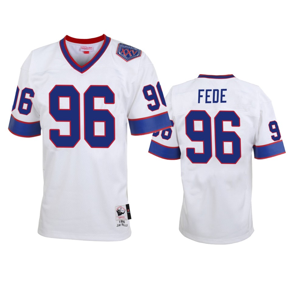 Buffalo Bills Terrence Fede White Vintage Replica Jersey – Men