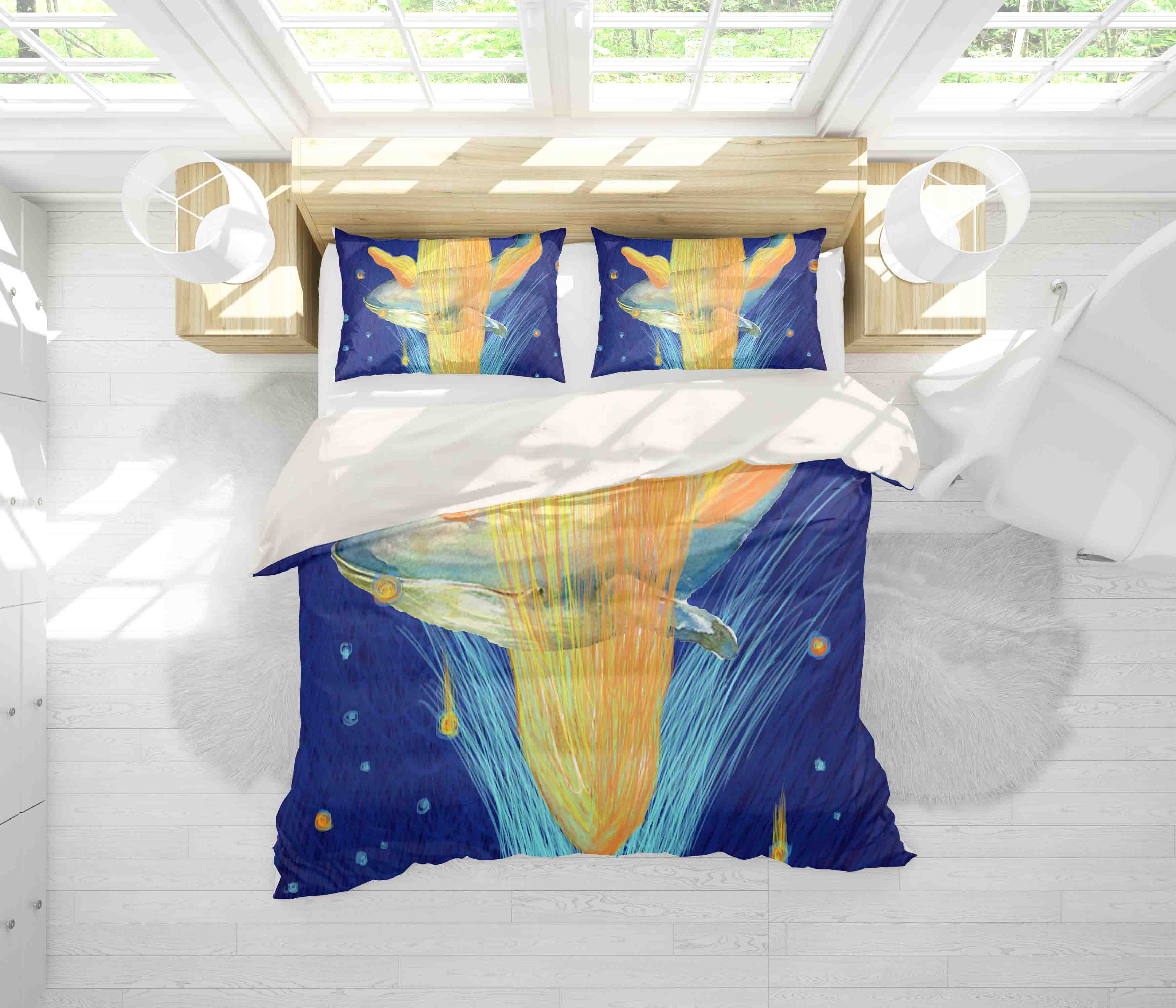 3D Blue Whale Quilt Cover Set Bedding Set Pillowcases 131