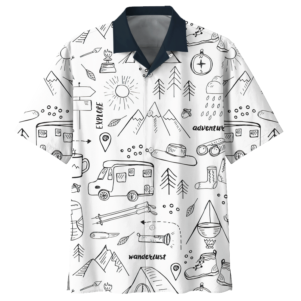 Camping White High Quality Unisex Hawaii Shirt For Men And Women Ha9083