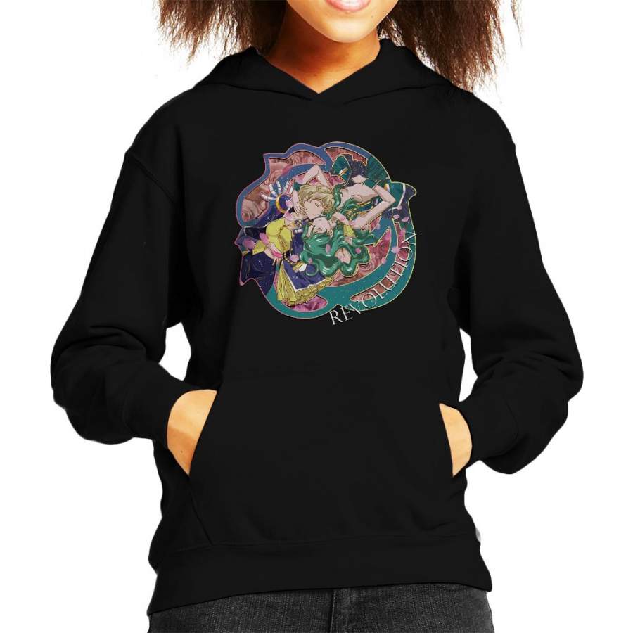 Sailor Moon Revolution Uranus And Neptune Embrace Kid’s Hooded Sweatshirt
