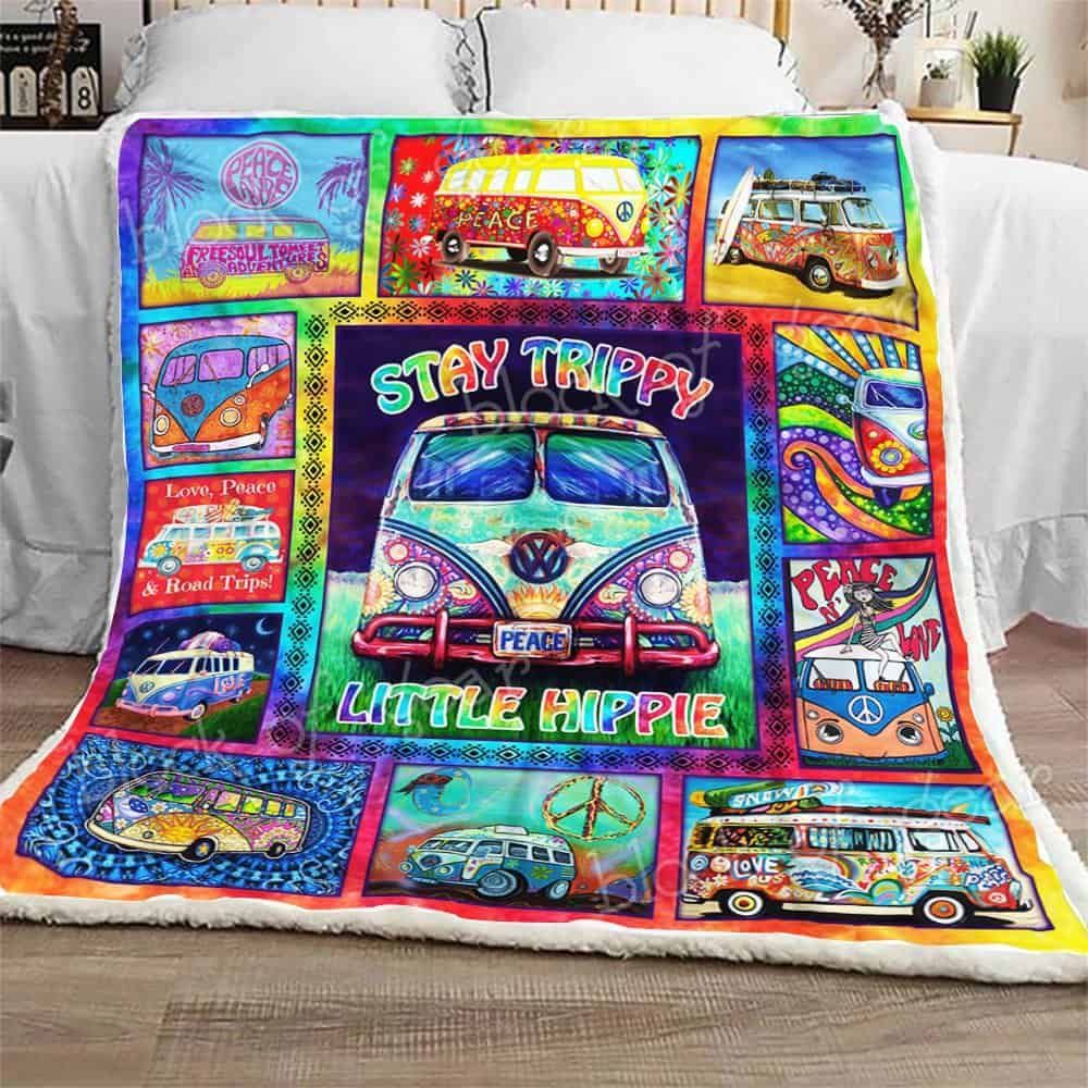 Stay Trippy, Little Hippie Sofa Throw Blanket