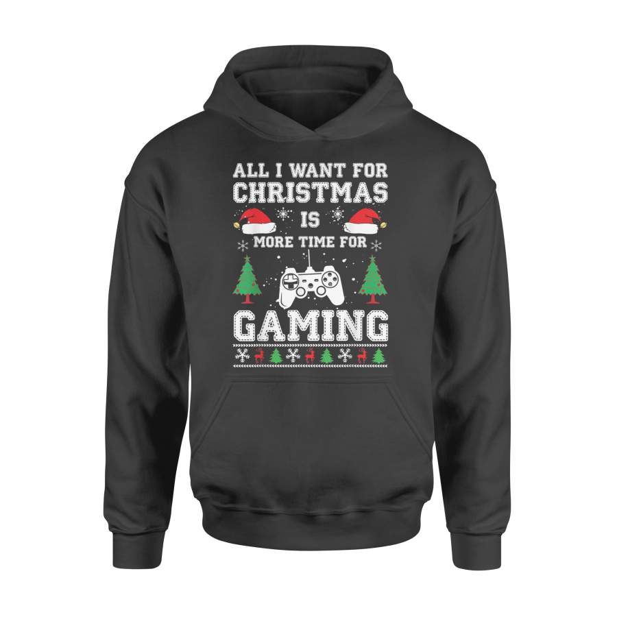 Gaming Christmas Quote Santa Hat Ugly Design Gift T-Shirt – Standard Hoodie