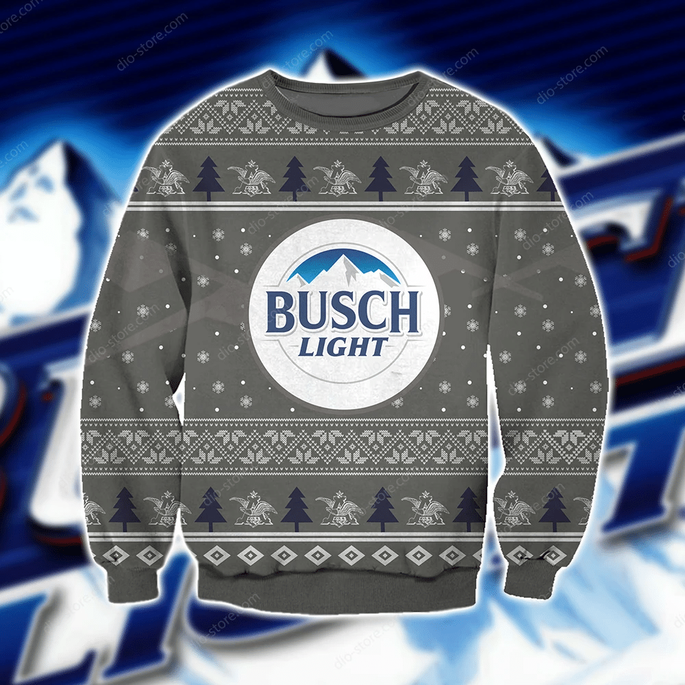 Busch Light Knitting Pattern 3D Print Ugly Christmas Sweater