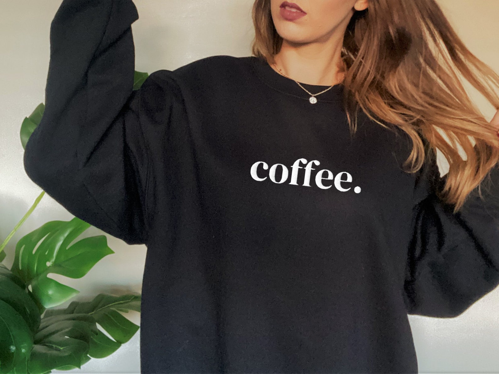 Coffee Lover Embroidered Halloween Sweatshirt 2D Crewneck Sweatshirt All Over Print Sweatshirt For Women Sweatshirt For Men Sws3034