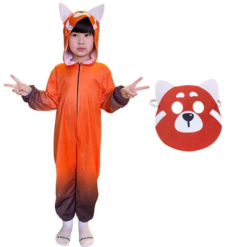 Turning Red Cosplay Red Panda Meilin Osplay Costumes Zentai Animal Plush Jumpsuit Mei Bodysuit Halloween Carnival for Kids alx