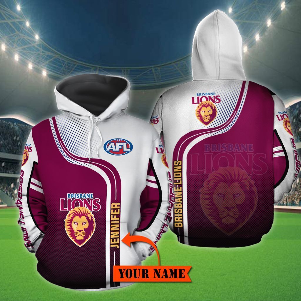 3D HOODIE TT24 LG Brisbane Lions Personalized