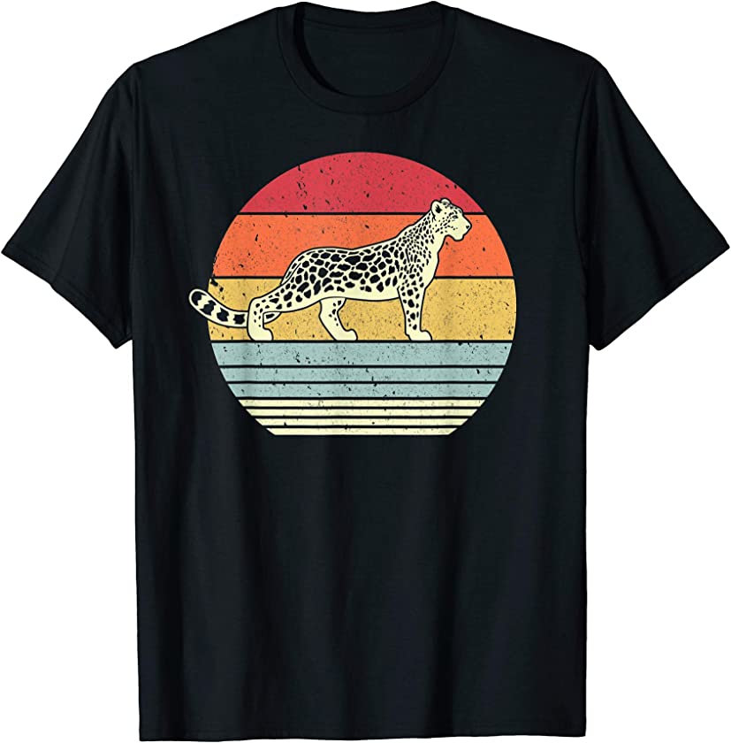 Snow Leopard Shirt. Retro Style T-Shirt