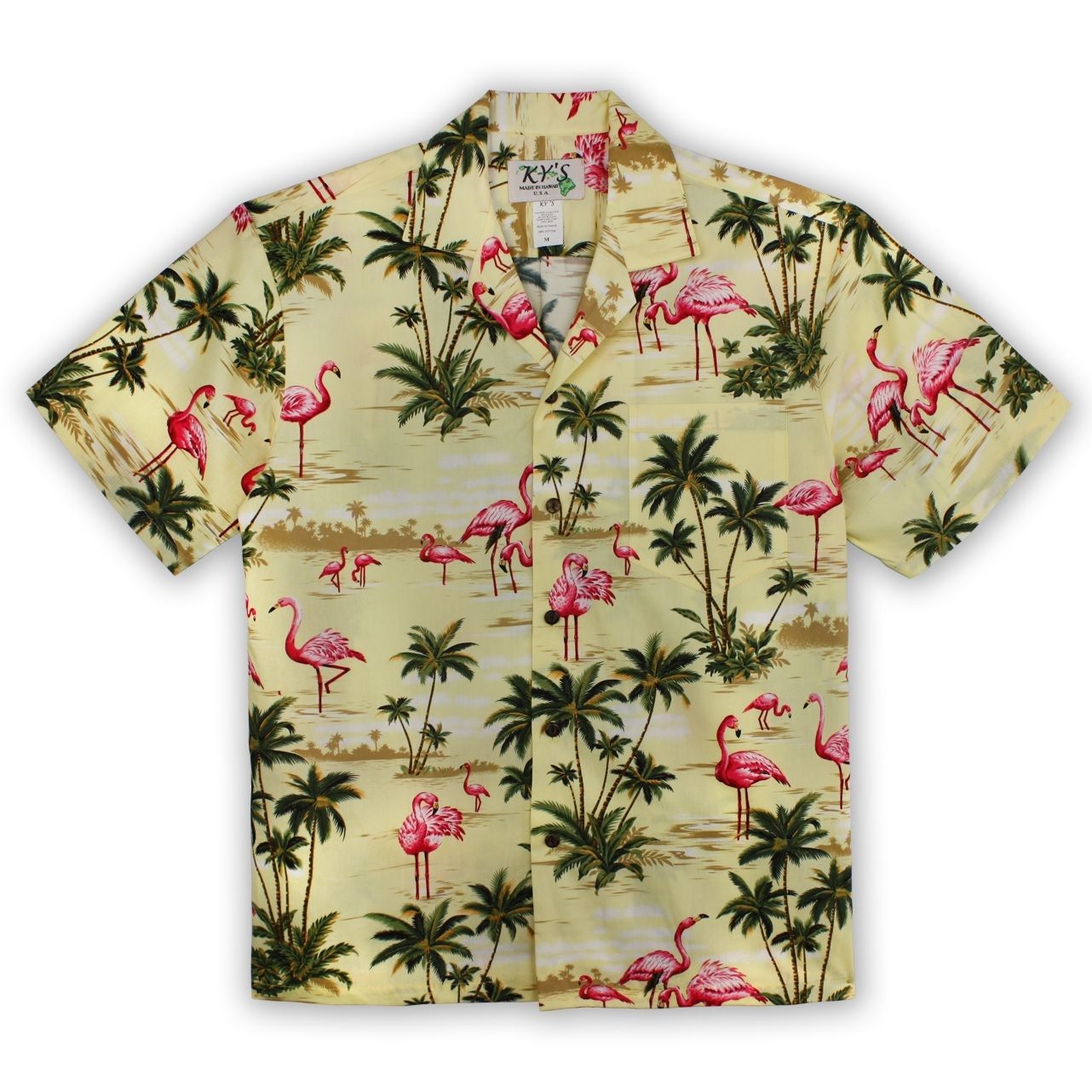 Flamingo Bay Yellow High Quality Hawaii Shirt Ha15556